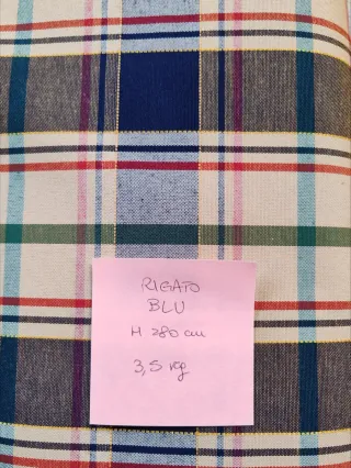 Tessuto rigato blu H 280 cm