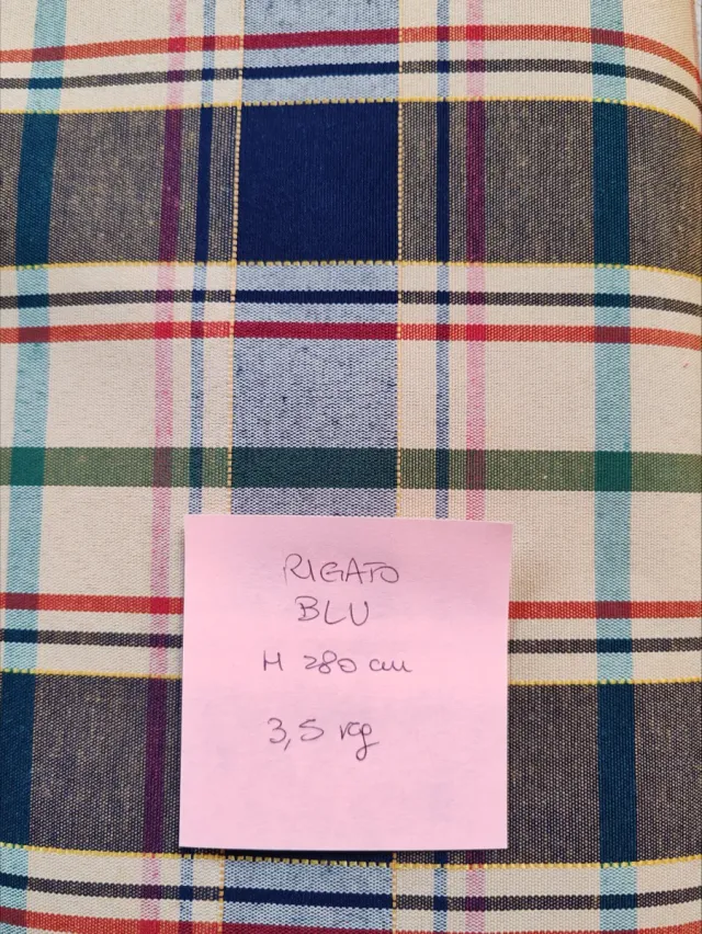 Tessuto rigato blu H 280 cm