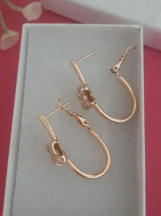 Pendientes aro circonitas baño oro XP,2cm