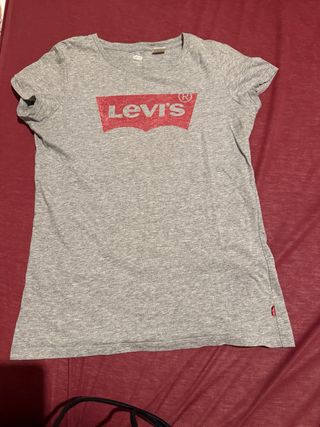 Camiseta Levi's Gris Logo Rojo