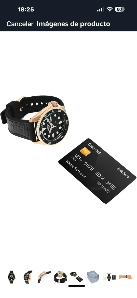 Reloj Seiko 5 Automático Negro y Dorado