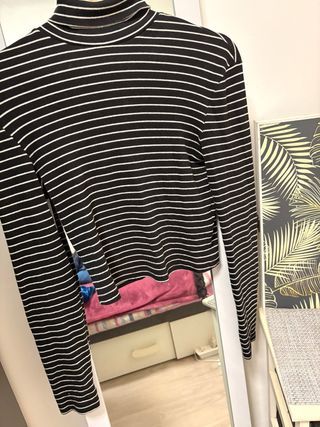 Jersey de rayas cuello alto talla M