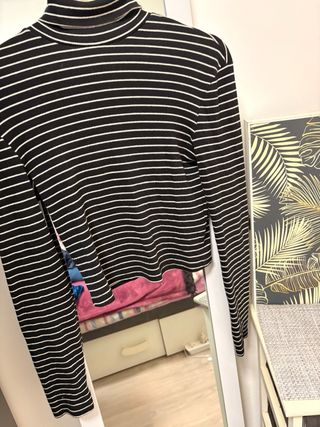Jersey de rayas cuello alto talla M