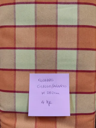 Tessuto a quadri giallo/arancio H 280 cm