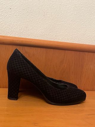 LORIBLU - Zapatos tacón ante negro 38,5
