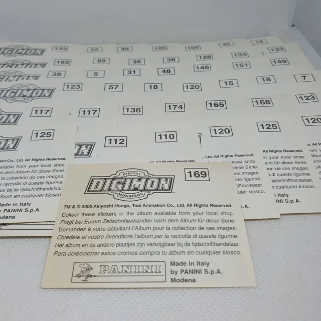 LOTE DE 113 CROMOS DIGIMON PANINI 2000 STICKERS