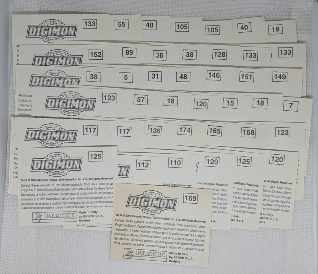 LOTE DE 113 CROMOS DIGIMON PANINI 2000 STICKERS