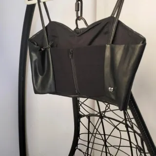 Twinset Top Nero Pelle