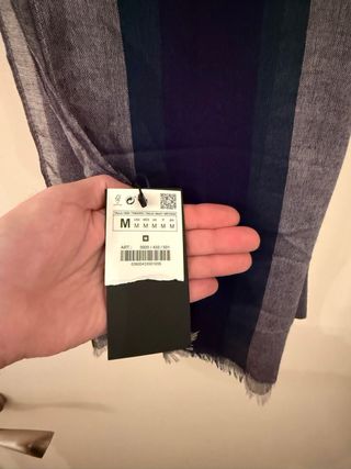 Chal Zara Gris y Azul Rayas