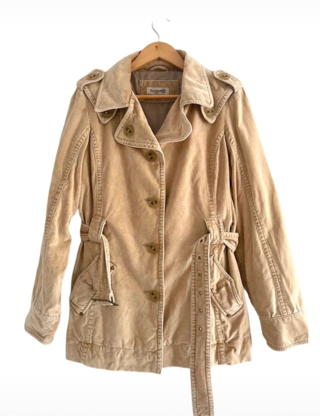 Giacca Trench in velluto a coste Vintage form @l Beige