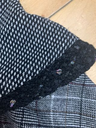 Falda Desigual M volantes negra elástica t 38/40