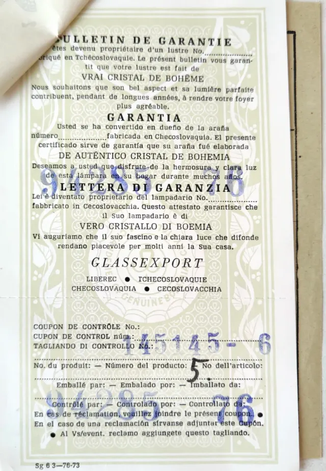 Lámpara Araña Bohemia Cristal y Metal Dorado