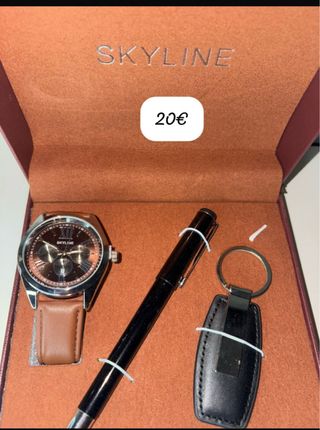 Estuche SKYLINE: Reloj, Bolígrafo y Llavero