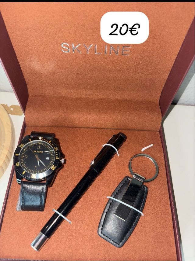 Estuche SKYLINE: Reloj, Bolígrafo y Llavero