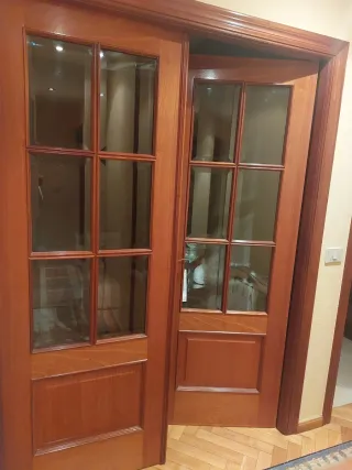 Puertas de madera con cristal