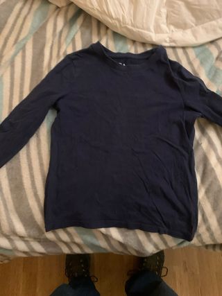 Camiseta niño manga larga azul oscuro