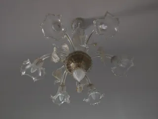 Lampadario Murano Vetro Oro Trasparente