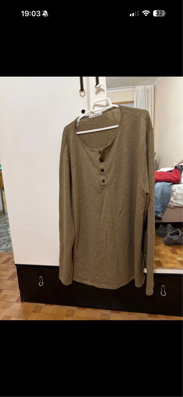 Jersey Zara verde oliva manga larga