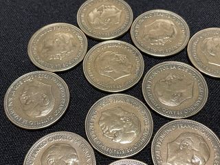 Lote 16 monedas 2’5 pesetas franco 1953