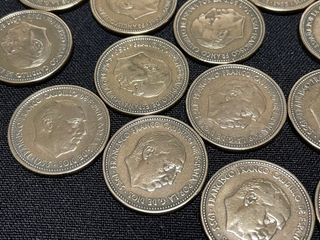Lote 16 monedas 2’5 pesetas franco 1953