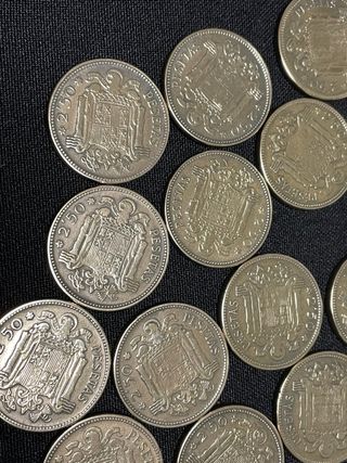 Lote 16 monedas 2’5 pesetas franco 1953