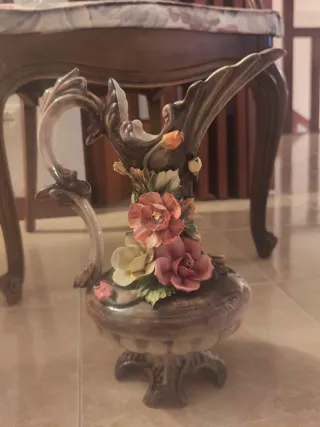 Vaso Capodimonte Porcellana Oro Bianco 3 vasi