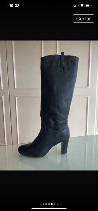 Botas altas piel negras Massimo Dutti
