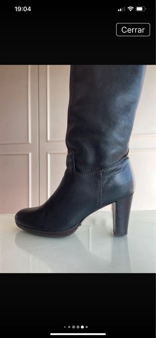 Botas altas piel negras Massimo Dutti