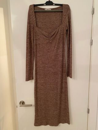 Vestido de punto Mango marrón