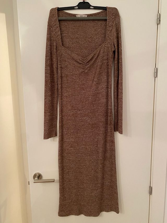 Vestido de punto Mango marrón