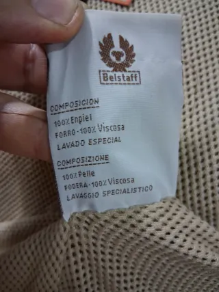 Belstaff Giacca Pelle Aviatore Tg 46 Beige