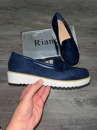 Zapatos Rianda Terciopelo Mujer Azul