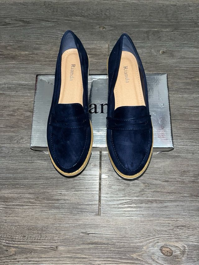 Zapatos Rianda Terciopelo Mujer Azul