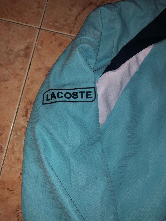 Chaqueta Lacoste Teal y Blanca