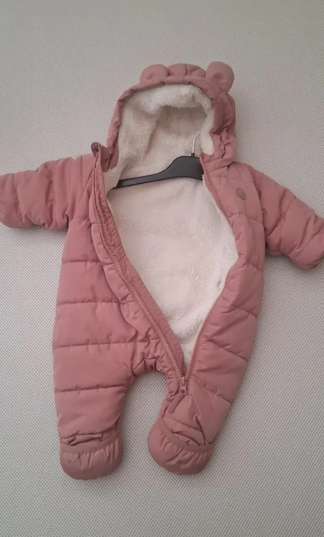 Abrigo H&M bebé 1-3 meses rosa