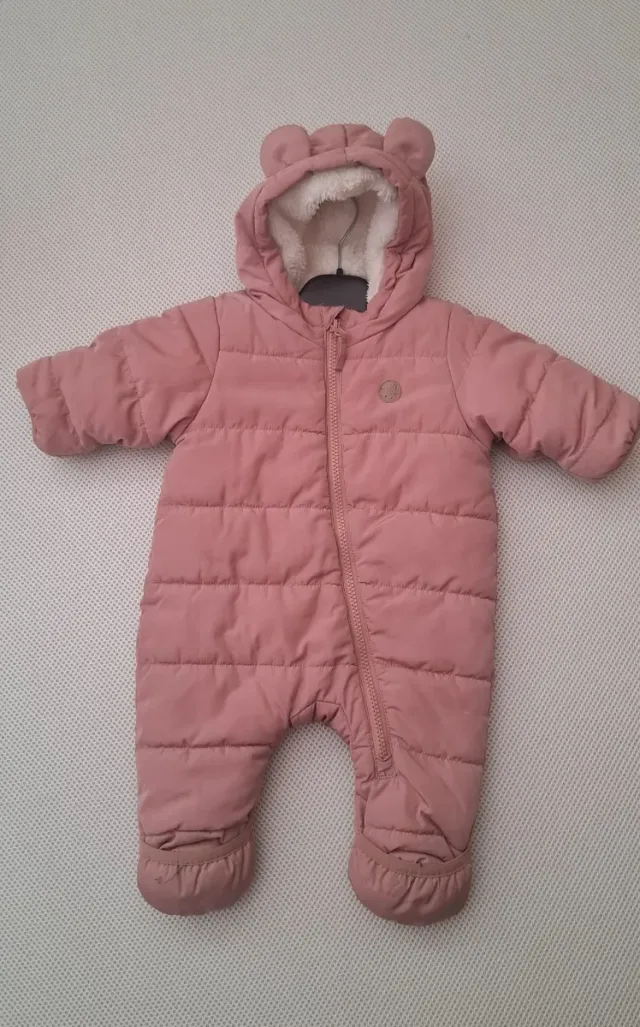 Abrigo H&M bebé 1-3 meses rosa