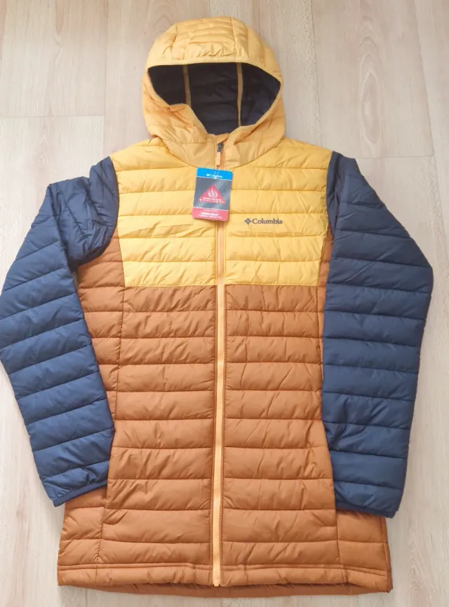 Chaqueta Columbia tricolor con capucha, nueva 