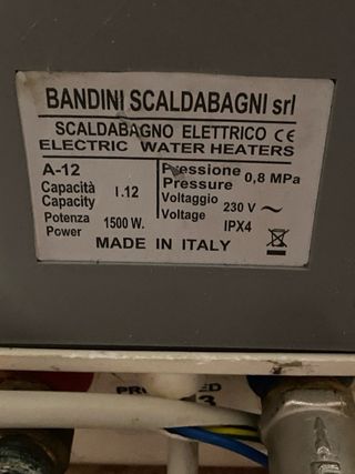 Scaldabagno Bandini 12 litri