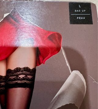 Collant Etam marroni con giarrettiera in pizzo T/L