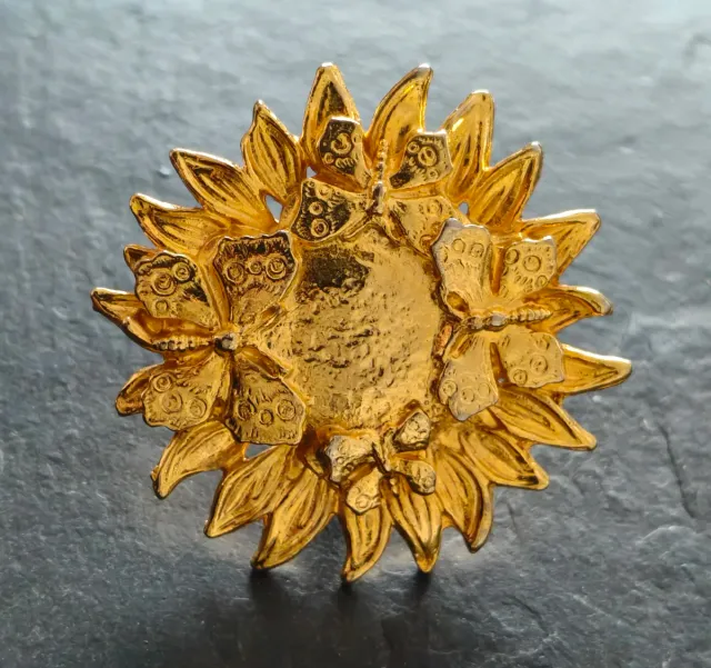 Broche/Colgante Girasol Mariposas Made in France