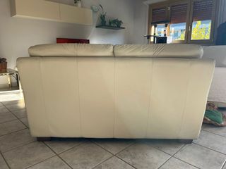 Divano 2 posti bianco in pelle