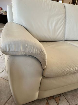 Divano 2 posti bianco in pelle