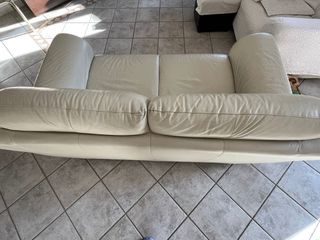 Divano 2 posti bianco in pelle