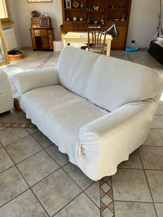 Divano 2 posti bianco in pelle