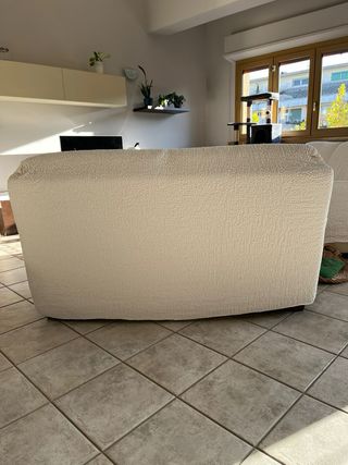 Divano 2 posti bianco in pelle