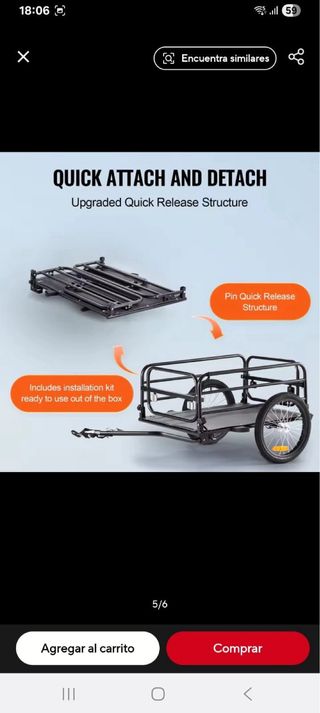 Remolque de carga para bicicletas.