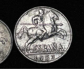 Lote 10 y 5 céntimos jinete Ibero 