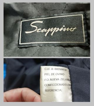 Cazadora Piel Ovina Napa Vintage Hombre Negra