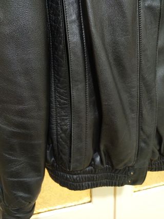 Cazadora Piel Ovina Napa Vintage Hombre Negra