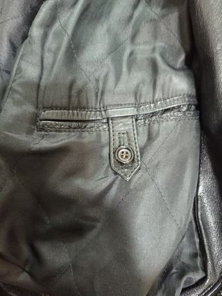 Cazadora Piel Ovina Napa Vintage Hombre Negra